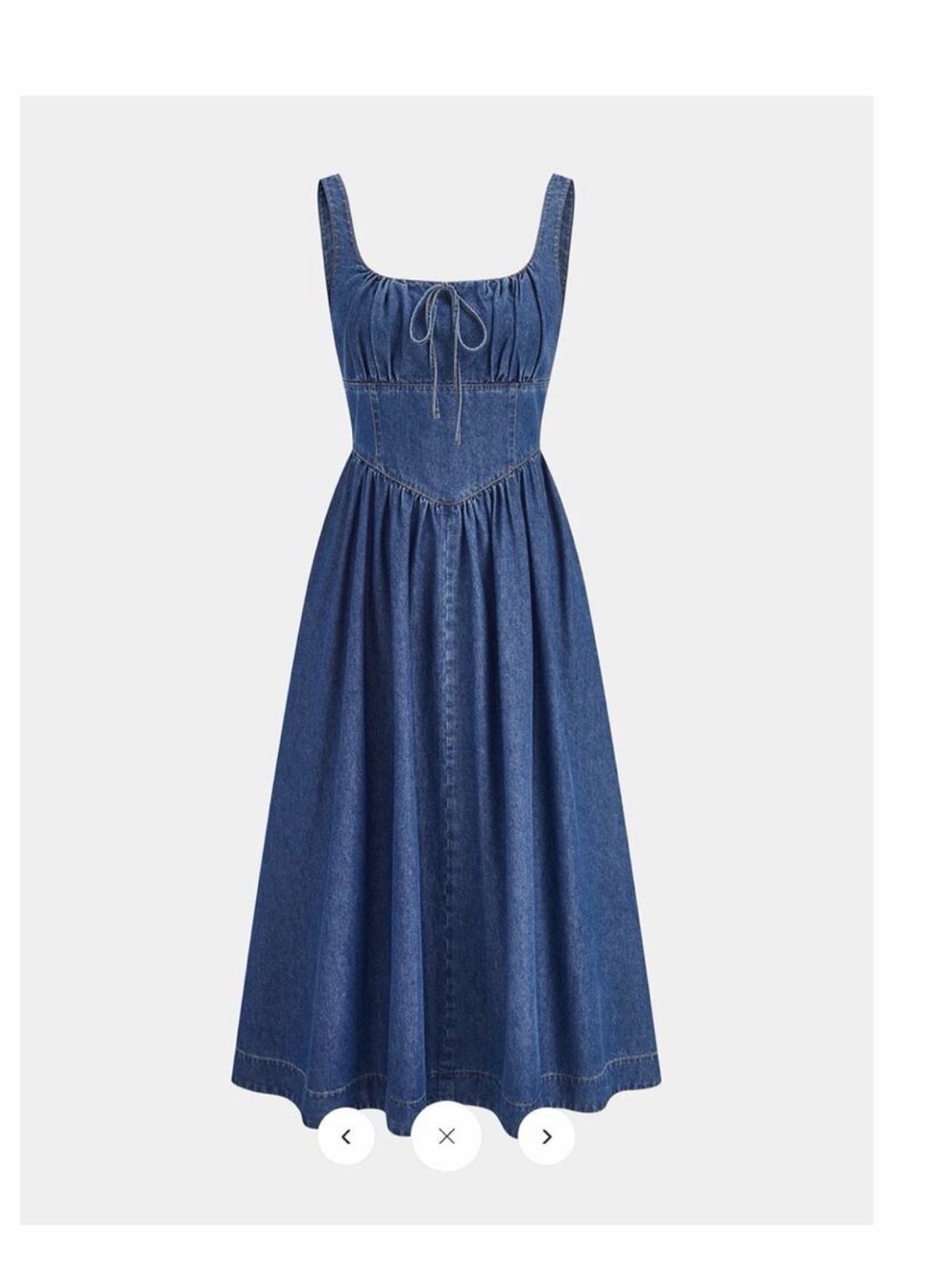 Commense Denim Midi Sundress with Square Neck XS - Picture 2 of 5
